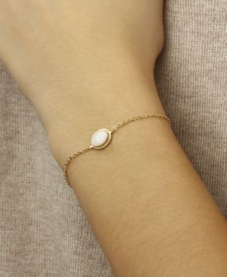 Gemstone Twist Gallery Bracelet in 14k Yellow Gold (Available in Opal, Peridot, Blue Topaz, Amethyst, Garnet & Citrine)