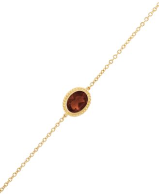 Macy's - Gemstone Twist Gallery Bracelet in 14k Yellow Gold (Available in Opal, Peridot, Blue Topaz, Amethyst, Garnet & Citrine)