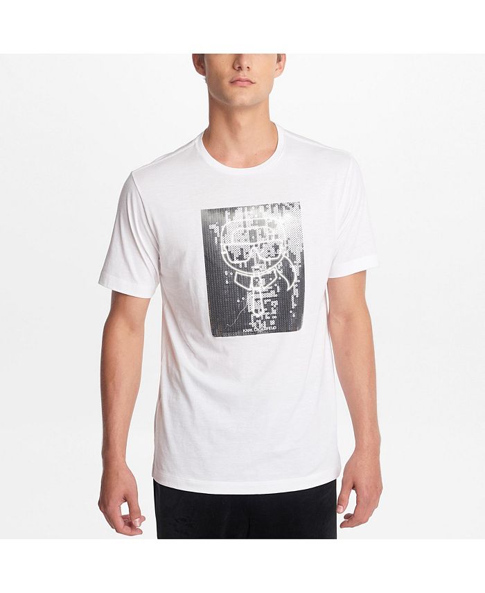 Karl Lagerfeld Paris Men's Crew Neck T-Shirt With Karl Sequined ...
