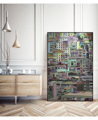 Giant Art 32" x 24" Stack IV Art Block Framed Canvas