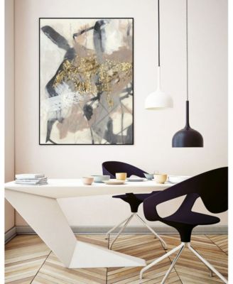 40" x 30" Golden Blush I Art Block Framed Canvas