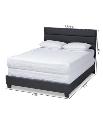 Ansa Fabric Headboard Platform Queen Size Bed