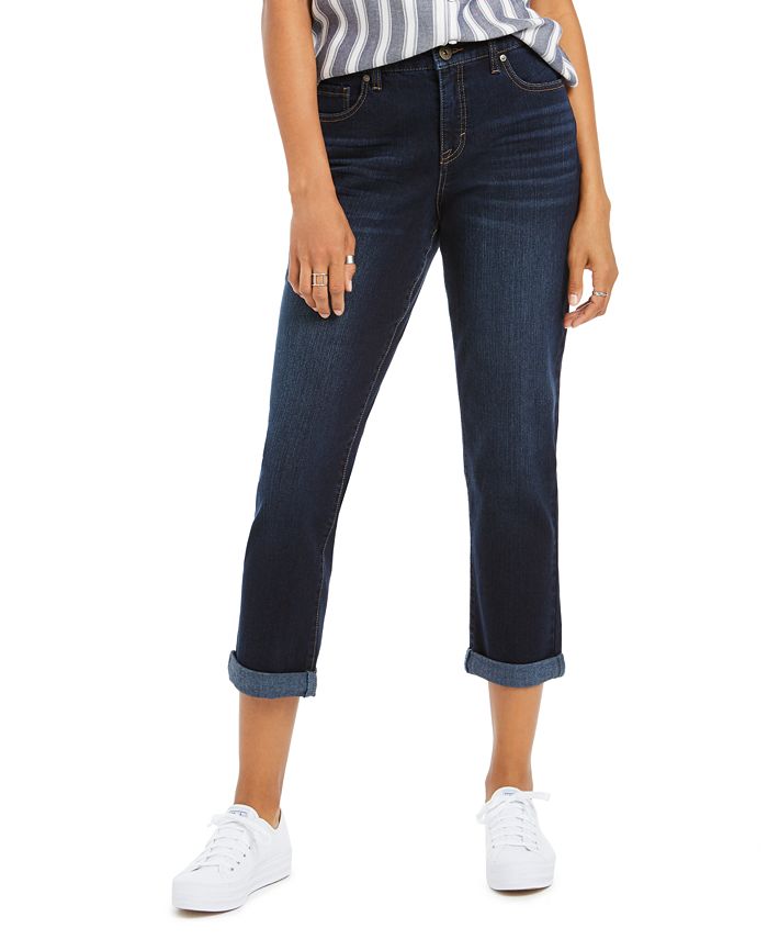 Style And Co Curvy Fit Cuffed Girlfriend Jeans Created For Macys