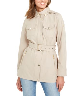 michael kors hooded belted coat