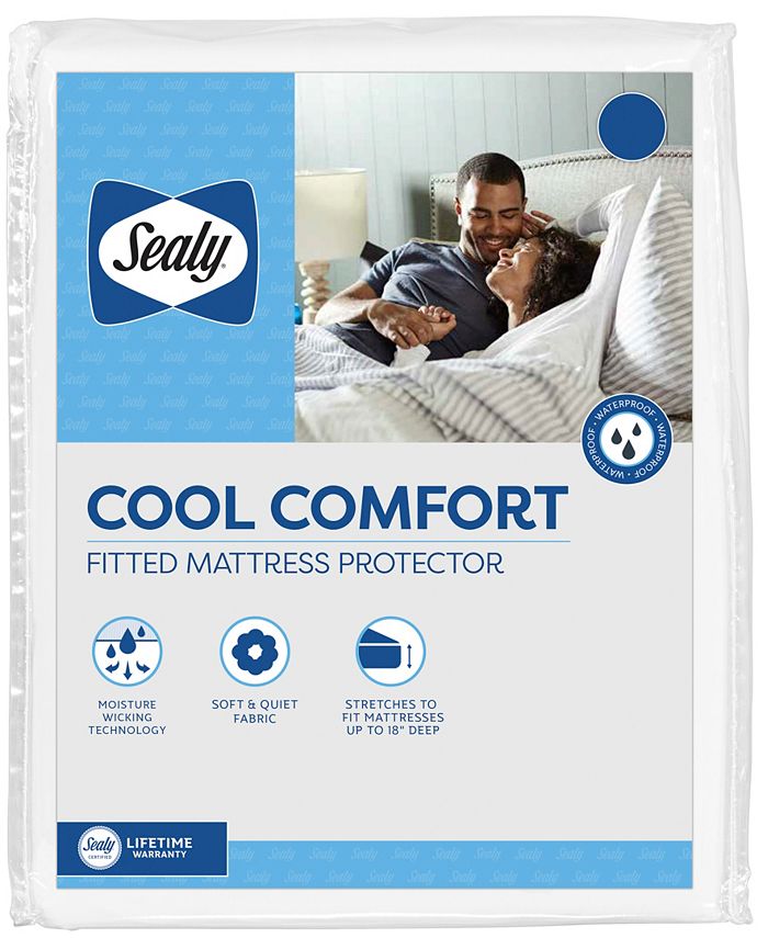 Sealy - Cool Comfort Fitted Mattress Protector, Queen