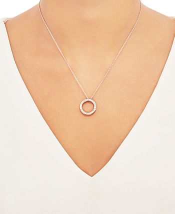 Forever Grown Diamonds - Lab-Created Diamond Circle 18" Pendant Necklace (3/4 ct. t.w.) in Sterling Silver