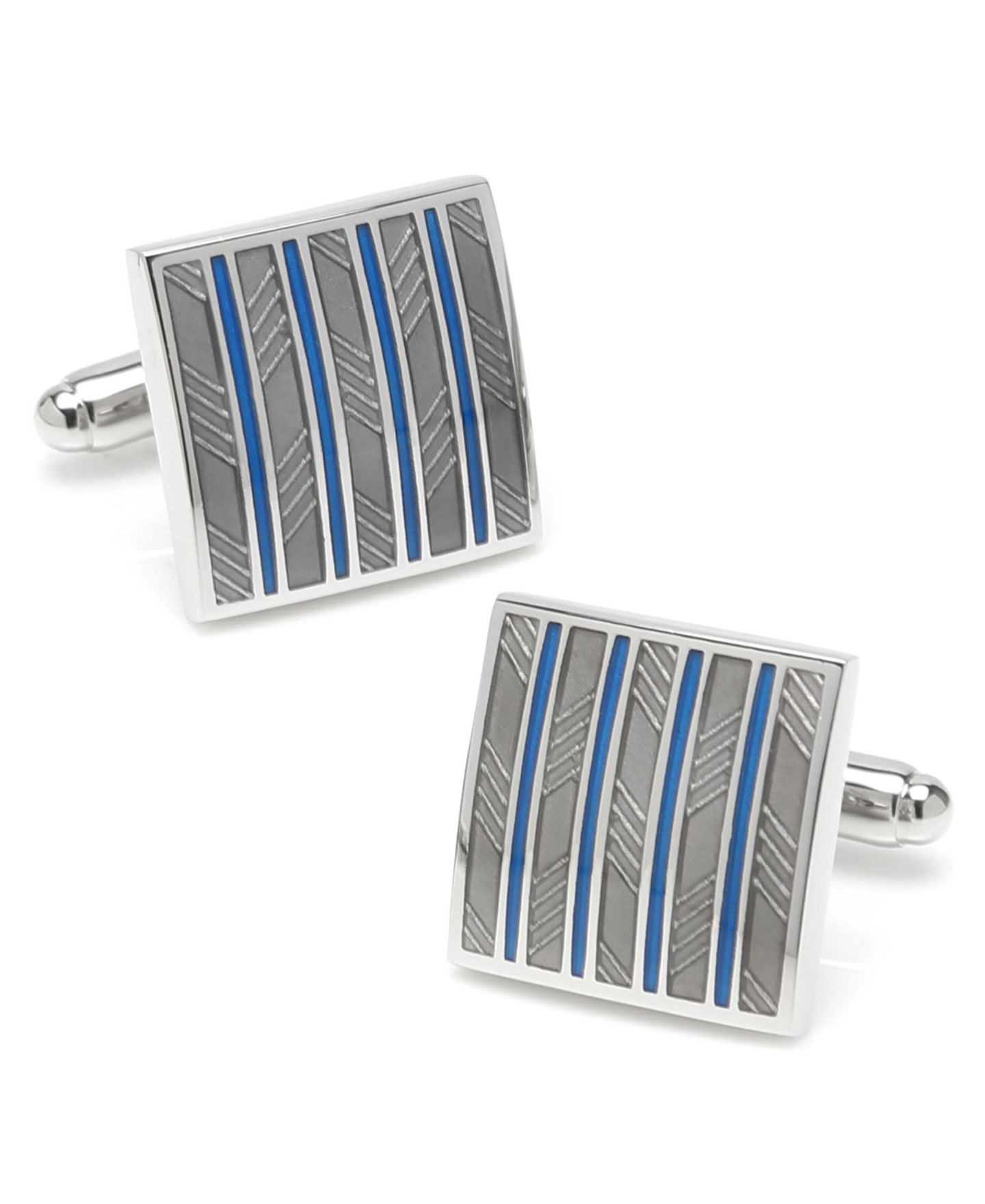 Мужские запонки Ox & Bull Trading Co. Ox Bull & Trading Co Striped Square Cufflinks — фото 1