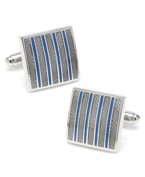 Мужские запонки Ox & Bull Trading Co. Ox Bull & Trading Co Striped Square Cufflinks