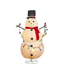 48-inch Lighted Collapsible Snowman