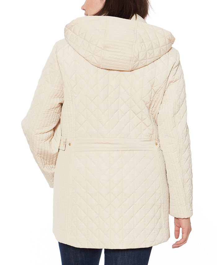 Jones New York Plus Size Water-Resistant Quilted Hooded Jacket ...