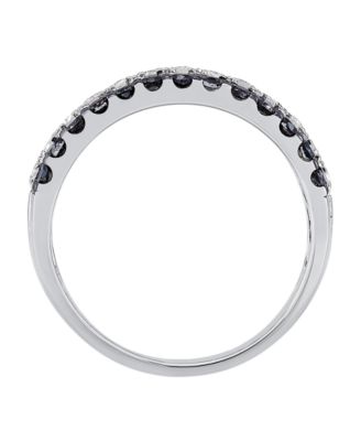 Black and White Diamond (3/4 ct. t.w.) band ring in Sterling Silver