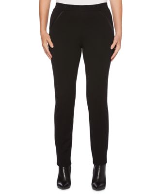 Rafaella - Comfort-Fit Faux-Leather-Trim Pants