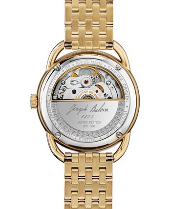 Bulova - Women's Swiss Automatic Joseph Gold-Tone Stainless Steel Bracelet Watch 34.5mm