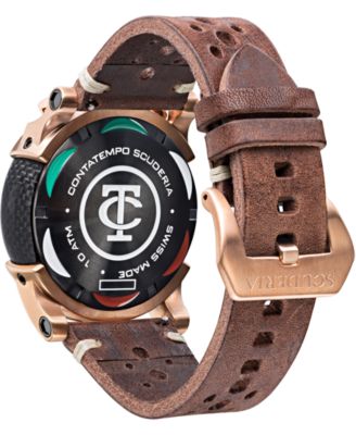 CT Scuderia Men's Swiss Chronograph Carbon Fiber Perforated Brown ...