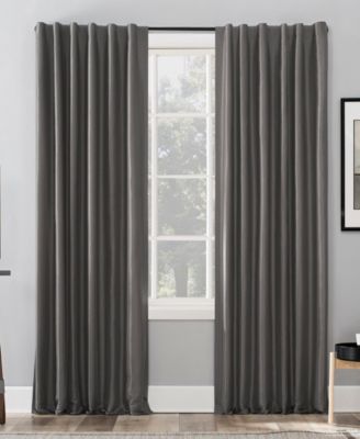 Evelina Faux Dupioni Silk Thermal Extreme 100% Blackout Back Tab Curtain Panel