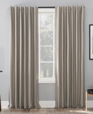 Evelina Faux Dupioni Silk Thermal Extreme 100% Blackout Back Tab Curtain Panel, 50" x 63