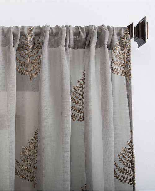 No. 918 Fern Embroidered 50" x 63" Sheer Curtain Panel & Reviews