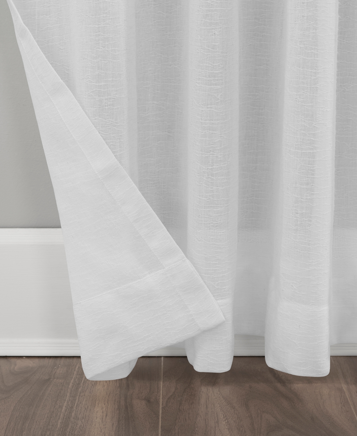 Crushed Texture Anti-Dust Sheer Linen Blend Curtain Panel