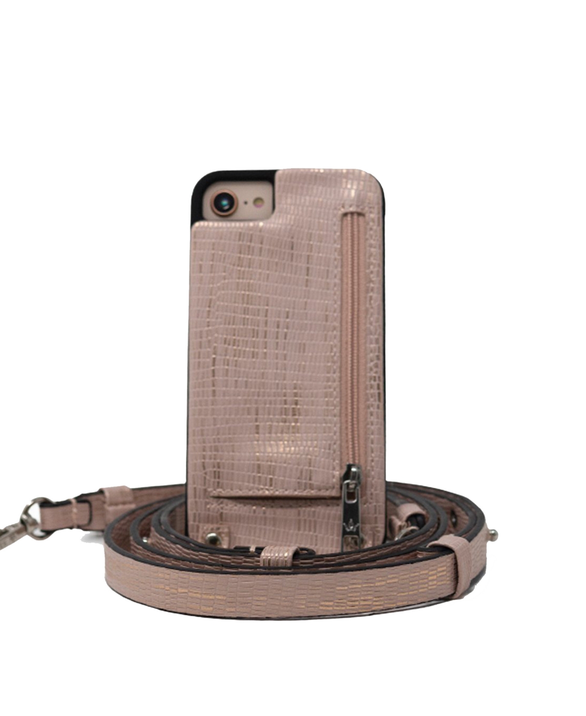 Crossbody 6 or 6S or 7 or 8 or Se iPhone Case with Strap Wallet - Pink