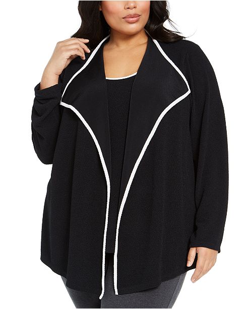 Calvin Klein Plus Size Piping Layered Look Top Reviews