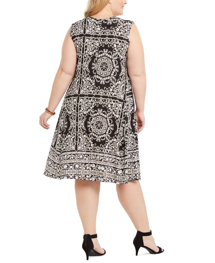 Style & Co Plus Size Printed Sleeveless Dress, Created for Macy's - Macy's