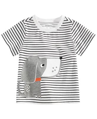 First Impressions - Baby Boys Striped Dog-Print T-Shirt