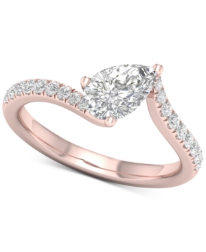 image of Diamond Pear Swirl Ring (1 ct. t.w.) in 14k Rose Gold