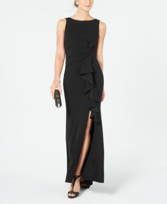 macys long black formal dresses