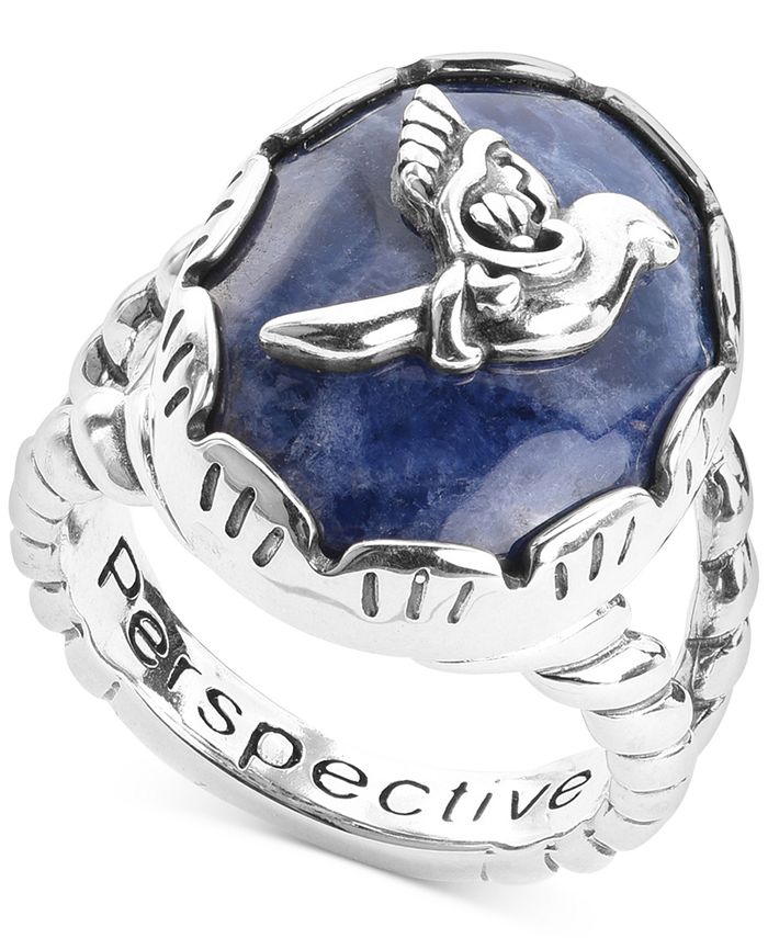 American West - Sodalite Bird Statement Ring in Sterling Silver