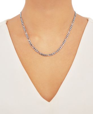 Figaro Link Chain 18" Necklace (4-1/3mm) in Sterling Silver