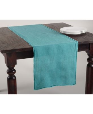 Fringed Linen Design Stone Washed Runner