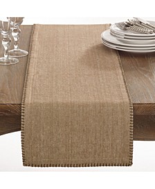 Celena Collection Whip Stitched Design Cotton Table Runner