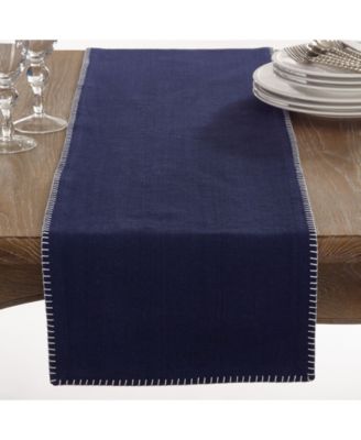 Celena Collection Whip Stitched Design Cotton Table Runner