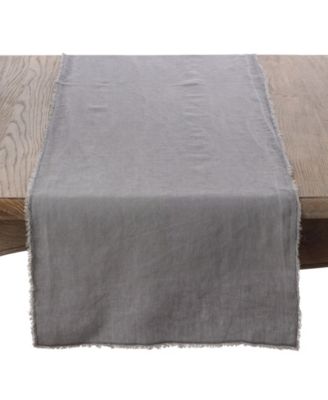Fringed Linen Design Stone Washed Runner