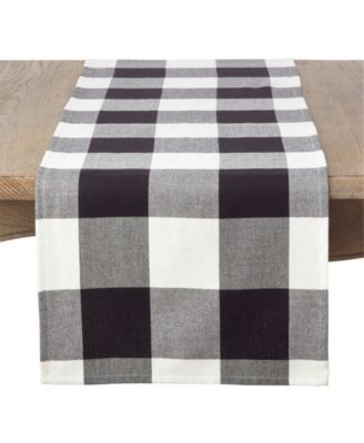 Cotton Table Runner with Buffalo Plaid Pattern, 16" x 72"