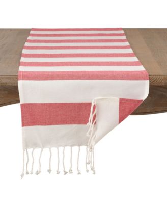 Cotton Striped Tassel Runner