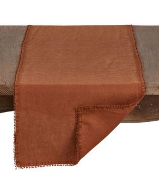 Pom Pom Design Linen Dining Room Table Runner