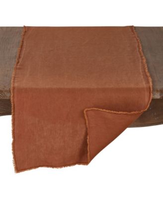 Fringed Linen Design Stone Washed Runner