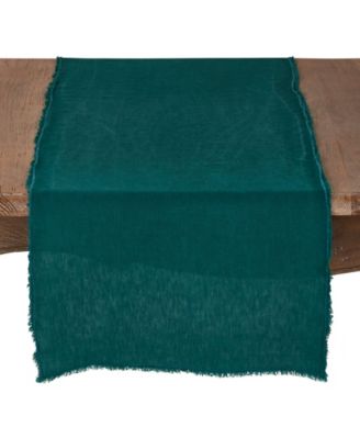 Fringed Linen Design Stone Washed Runner