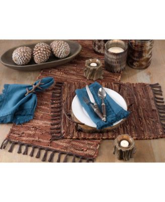 100% Leather Runner with Chindi Design