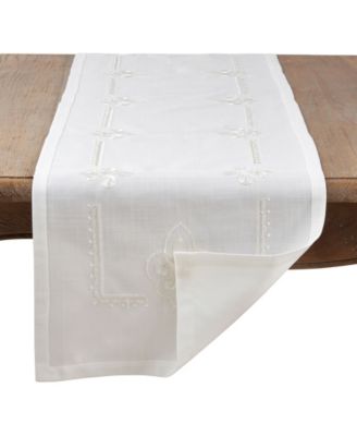 Embroidered Runner with Fleur-De-Lis Design
