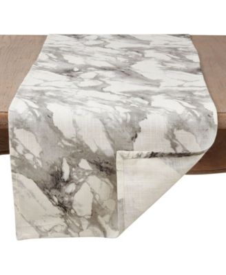 Хлопчатобумажная дорожка с мраморным принтом Saro Lifestyle