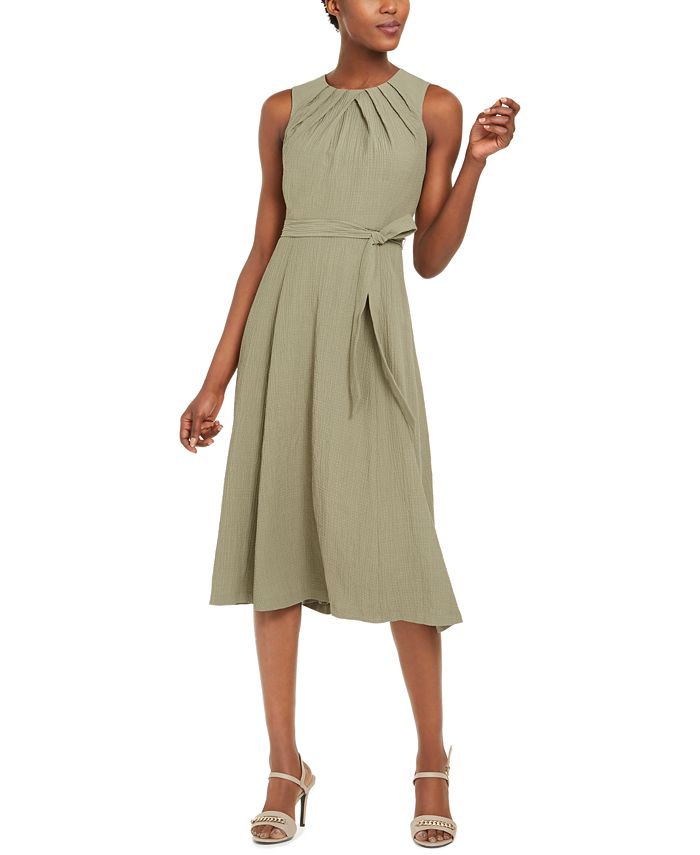 Calvin Klein Pleated Midi Dress & Reviews - Dresses - Women - Macy's