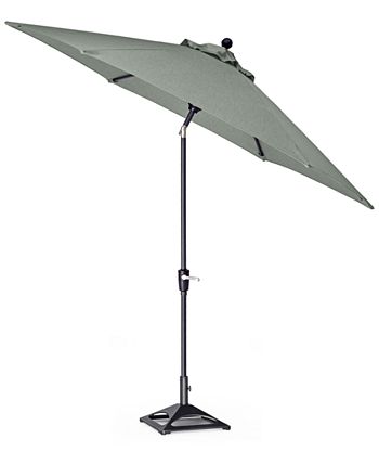 Agio - Highland Outdoor 9' Auto-Tilt Umbrella and Base with Sunbrella&reg; Fabric