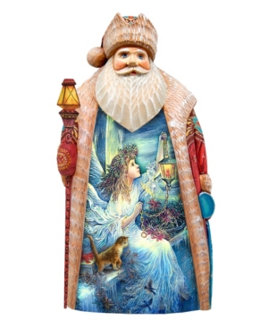 G.debrekht Woodcarved Gingerbread House Santa Figurine In Multi