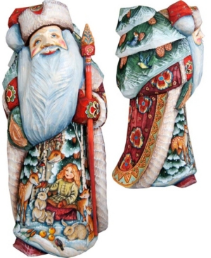G.debrekht Woodcarved And Hand Painted Winter Ballad Hand Painted Santa Claus Figurine In Multi