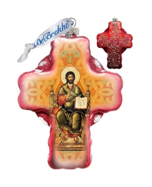 G.debrekht Jesus Cross Glass Ornament In Multi
