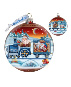 G.debrekht Limited Edition Oversized Holiday Express Ball Red Ornament In Multi