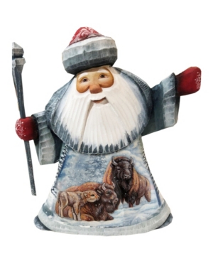 G.debrekht Woodcarved And Hand Painted Santa Buffalo Father Frost Santa Figurine In Multi