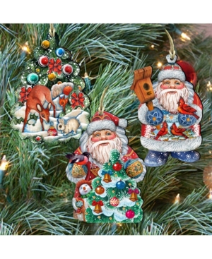 Designocracy Father Frost Tales Ornaments, Set Of 3 In Multi